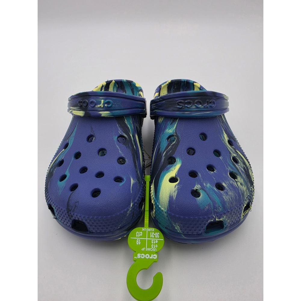 Crocs Kids Classic Marbled Clog  Navy Blue C13, NWT